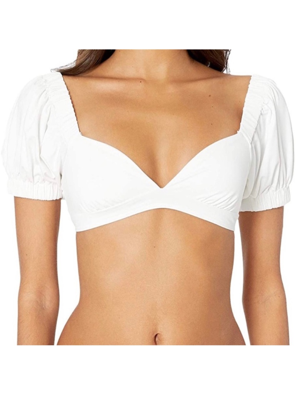WeWoreWhat Moe Puff Sleeve Bikini Top